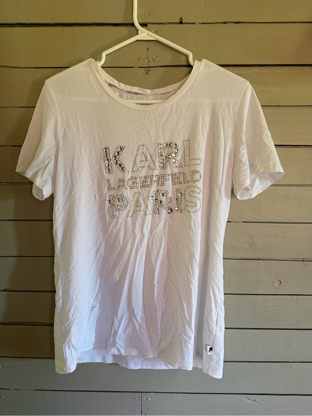 Karl Lagerfeld White Tee with Gold Logo